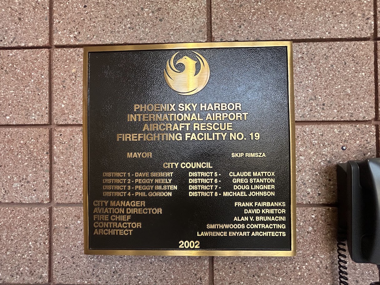 August 2026 PHX fire dept plaque